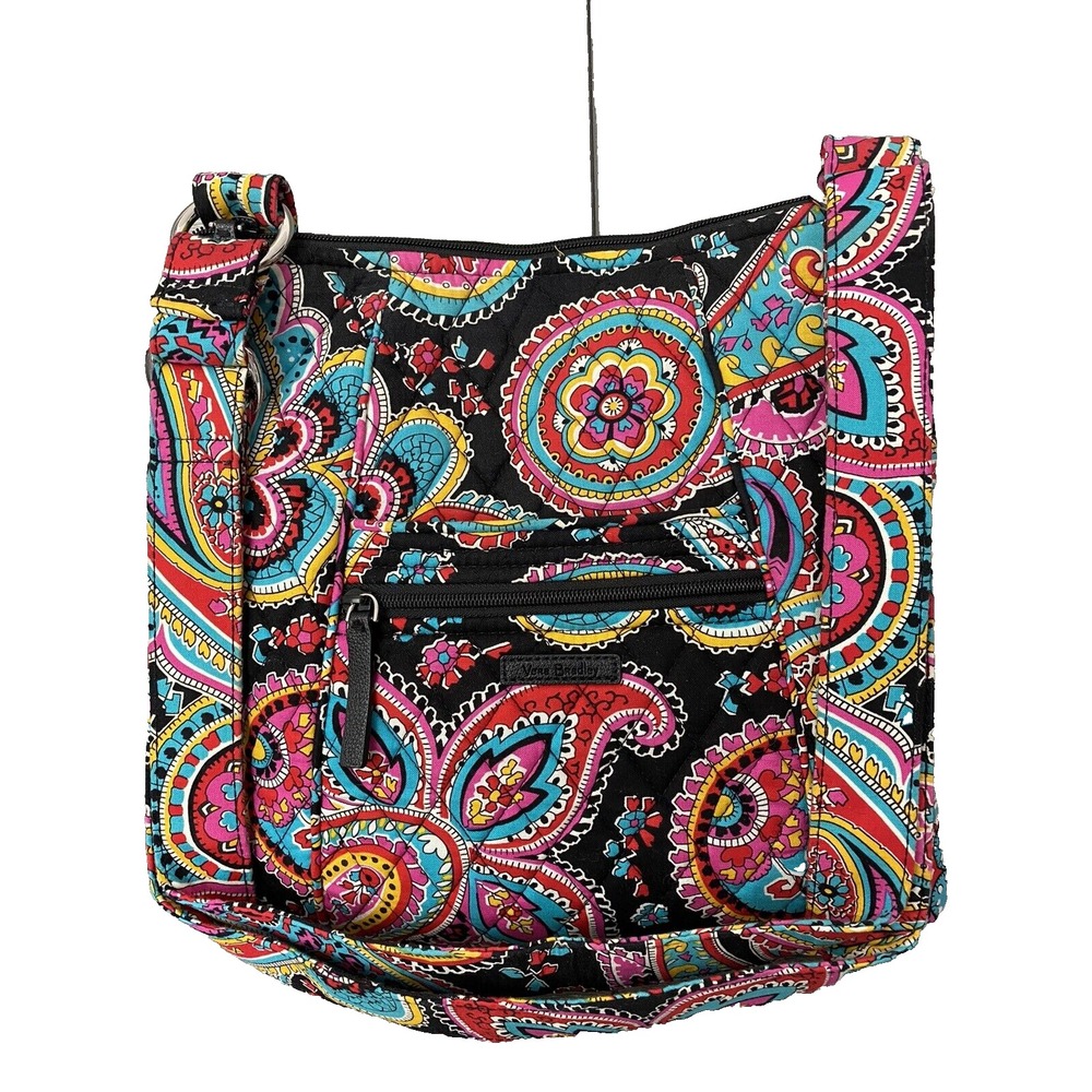Vera Bradley Signature Print Zip Top Hipster Bag multicolor crossbody A373939